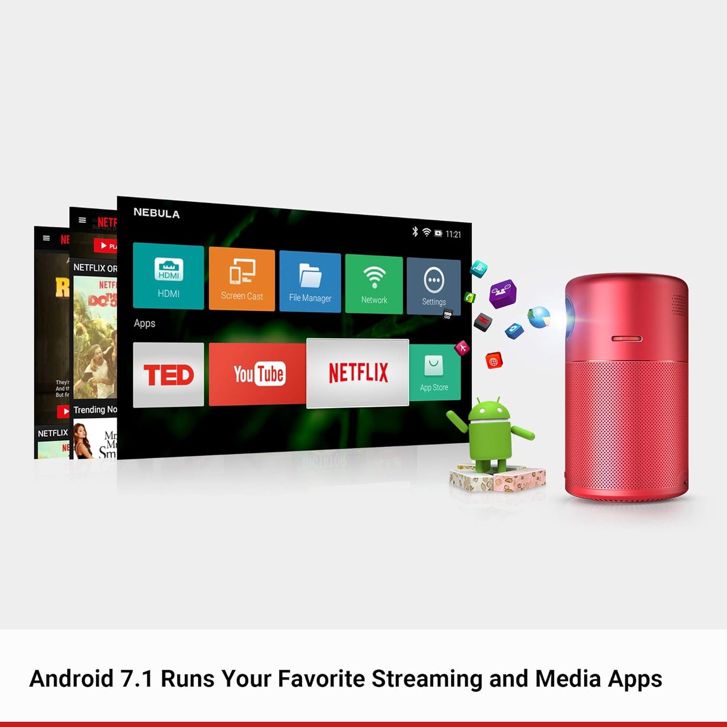 Nebula Capsule Portable Projector (Red)