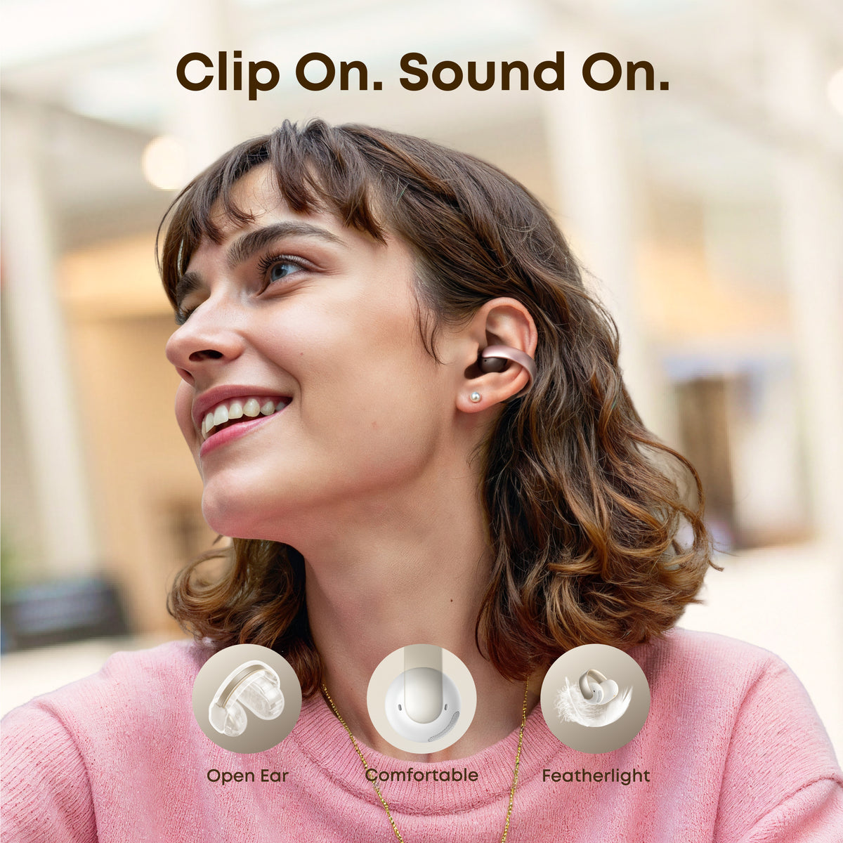 AeroClip |  Open-Ear Clip-On Earbuds with Adaptive Comfort
