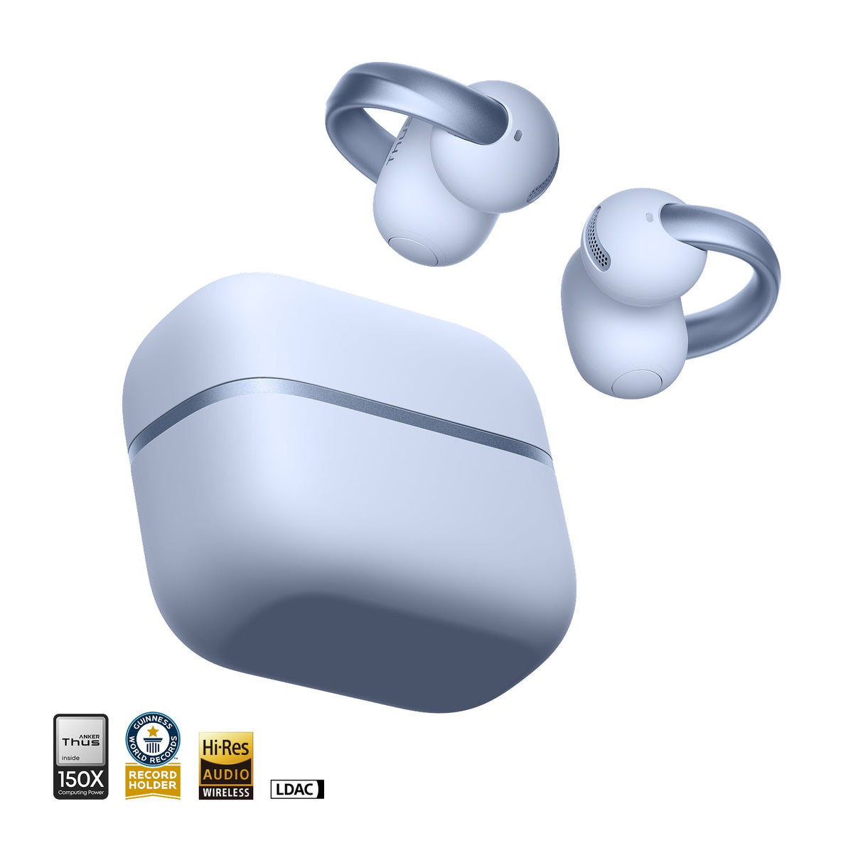 Anker soundcore Aeroclip 2 |  Guinness-Certified Clip-On Earbuds for Clear Calls